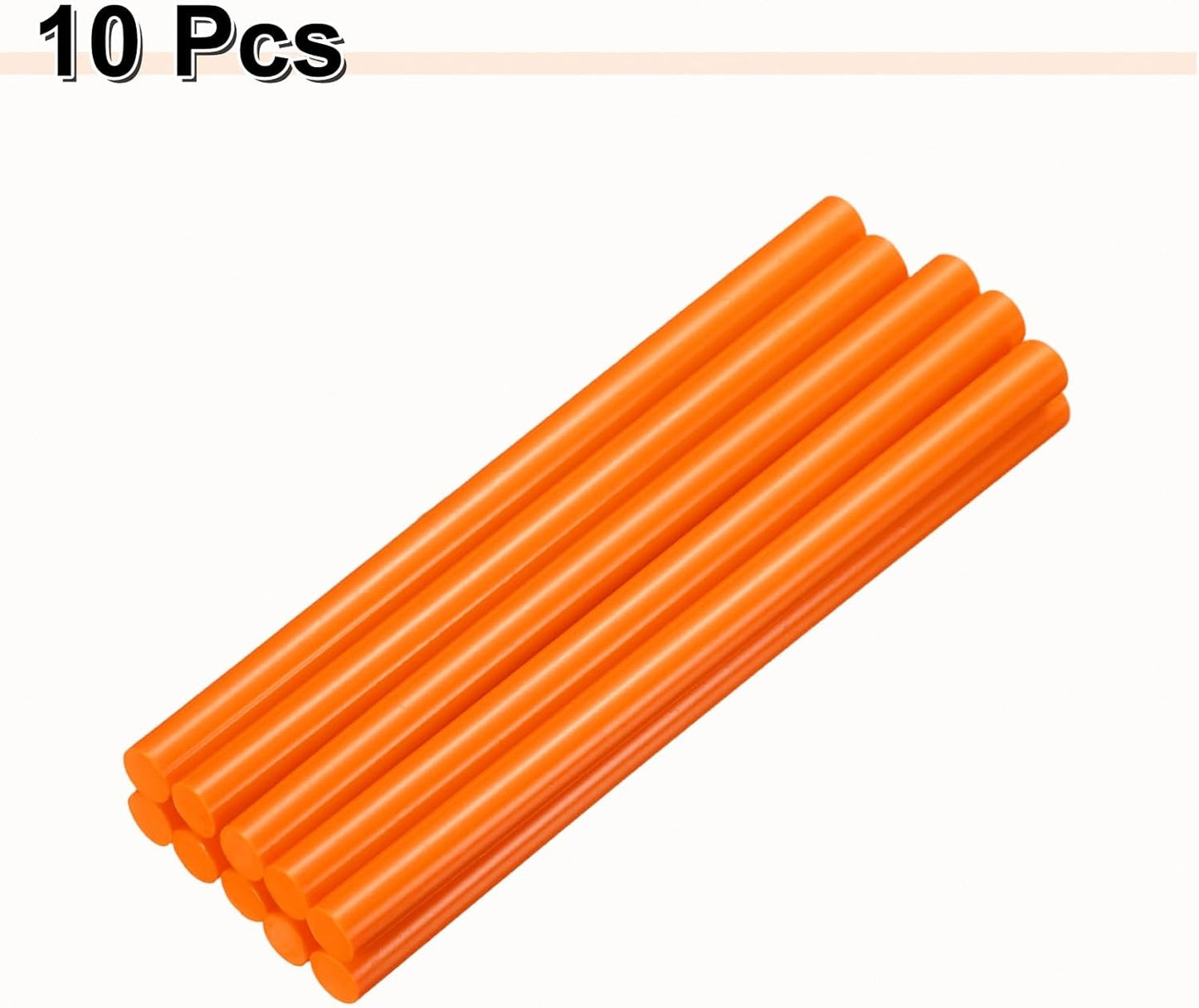 HARFINGTON 10pcs Hot Glue Sticks 0.43" Dia x 7.87" Long EVA Mini Hot Melt Adhesive Glue Stick for Hot Melt Gun Wood Plastic Glass Flowers Fabrics Foam, Orange