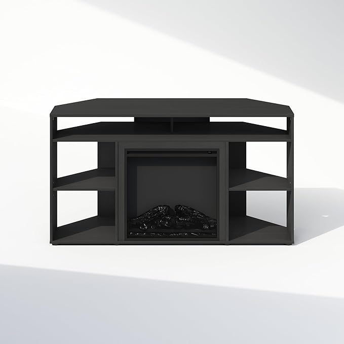 Furinno Jensen Fireplace TV Stand, NO Heat Decorative Electric Fireplace Corner - Image 5