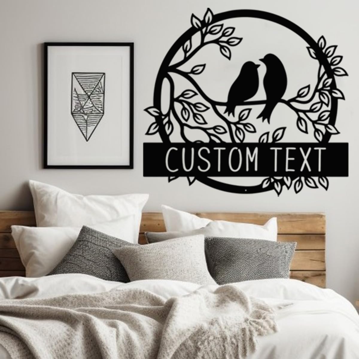 NAZENTI Personalized Metal Sign Love Bird Gift For Couple, Wedding Gift, Family Name Sign, Outdoor Name, Anniversary, Home Decor, Front Door