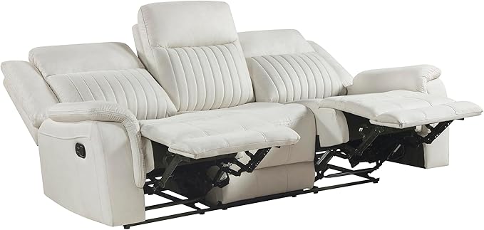Lexicon Manual Double Reclining Sofa, Polished Microfiber Upholstered 3 Seater - Image 10
