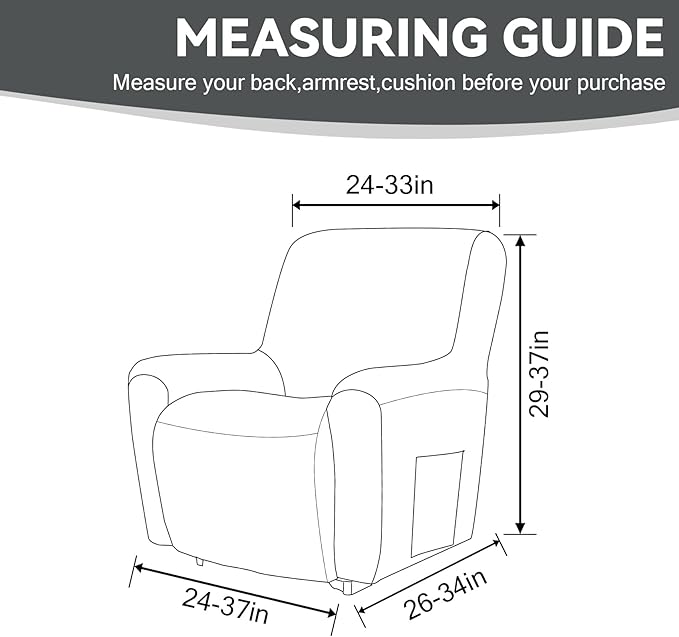 Cupuamon Recliner Chair Covers, Lazy Boy Recliner Covers Stretch Reclining - Image 2