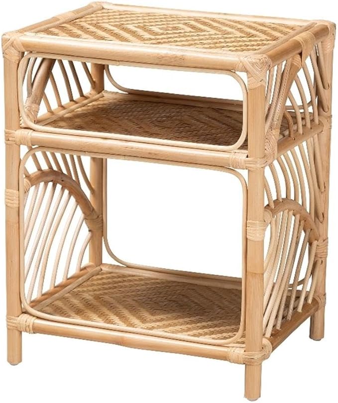 Baxton Studio Baara Modern Bohemian Natural Brown Rattan Nightstand by BaxtonStudio