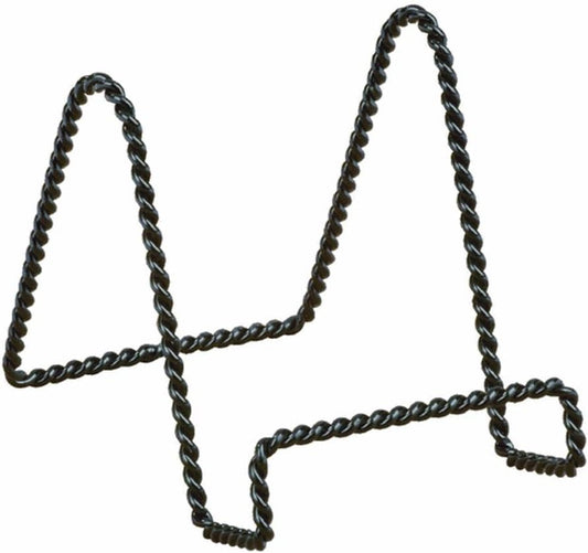 TRIPAR Decorative Twisted Wire Stand, Black Display (3 Inch Depth) Tabletop Easel Sleek & Modern Look - Perfect for Books, Plates, Photos & More