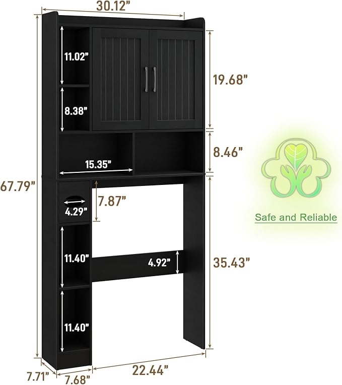 Vabches Over The Toilet Storage Cabinet, Farmhouse Storage Cabinet Over Toilet - Image 2