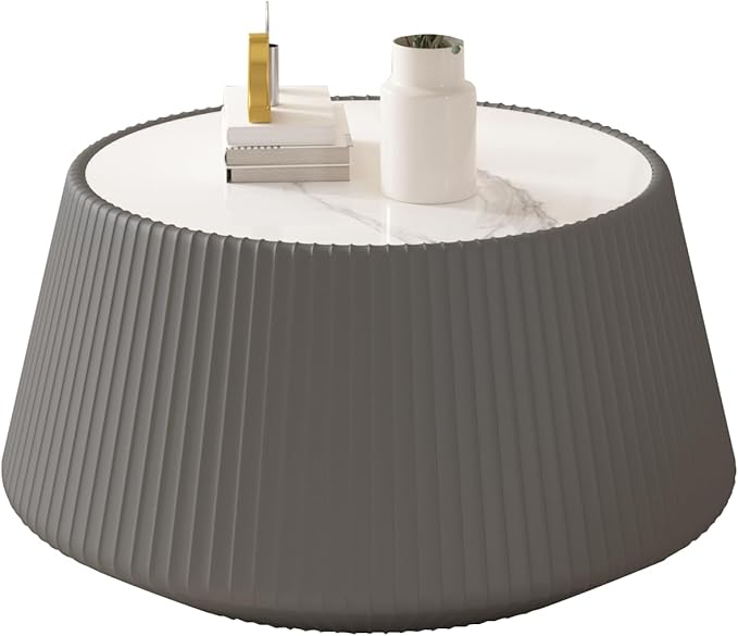 26.77" Marble Coffee Table, Modern Cup Shaped Coffee Table - Image 9