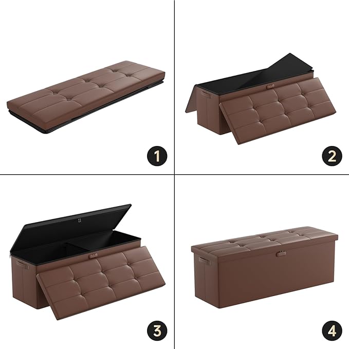 ENGPOW Storage Ottoman, Fireproof Folding Bench - Image 7