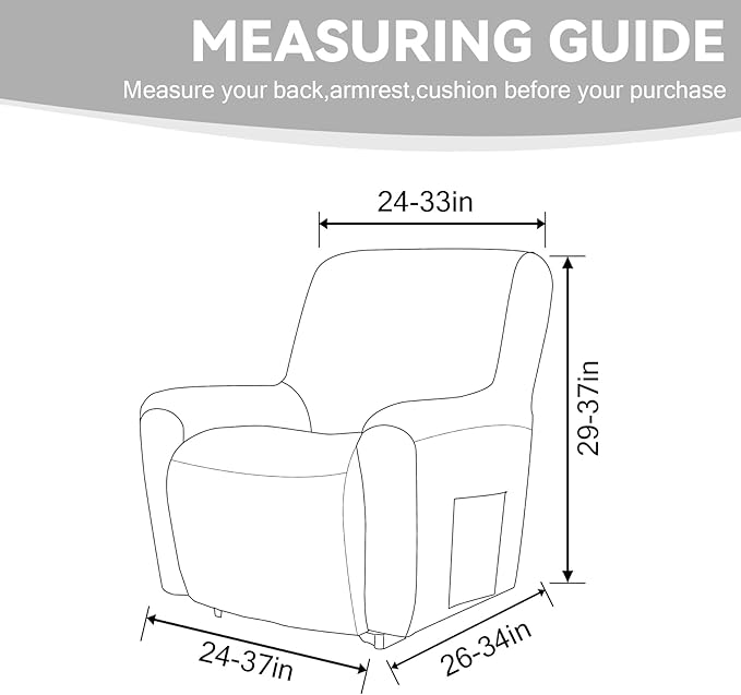 Cupuamon Recliner Chair Covers, Lazy Boy Recliner Covers Stretch Reclining - Image 2