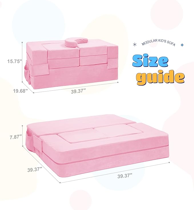 Elftopia Modular Kids Sofa, Toddler Couch Foam Armchair - Image 2