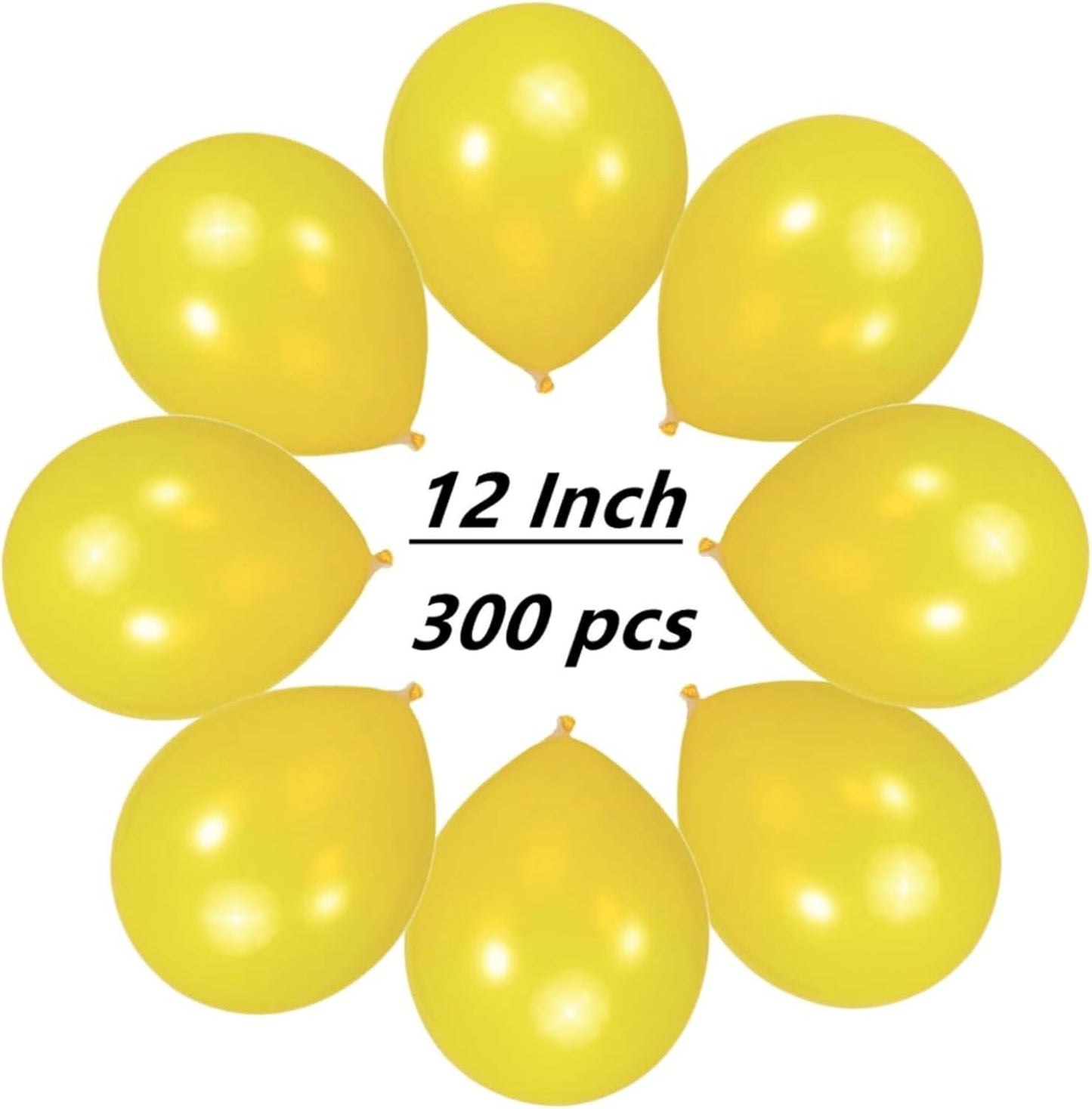 300 pack Yellow Balloons 12 Inch Yellow Latex Balloon Bulk for Party Supplies and Decorations