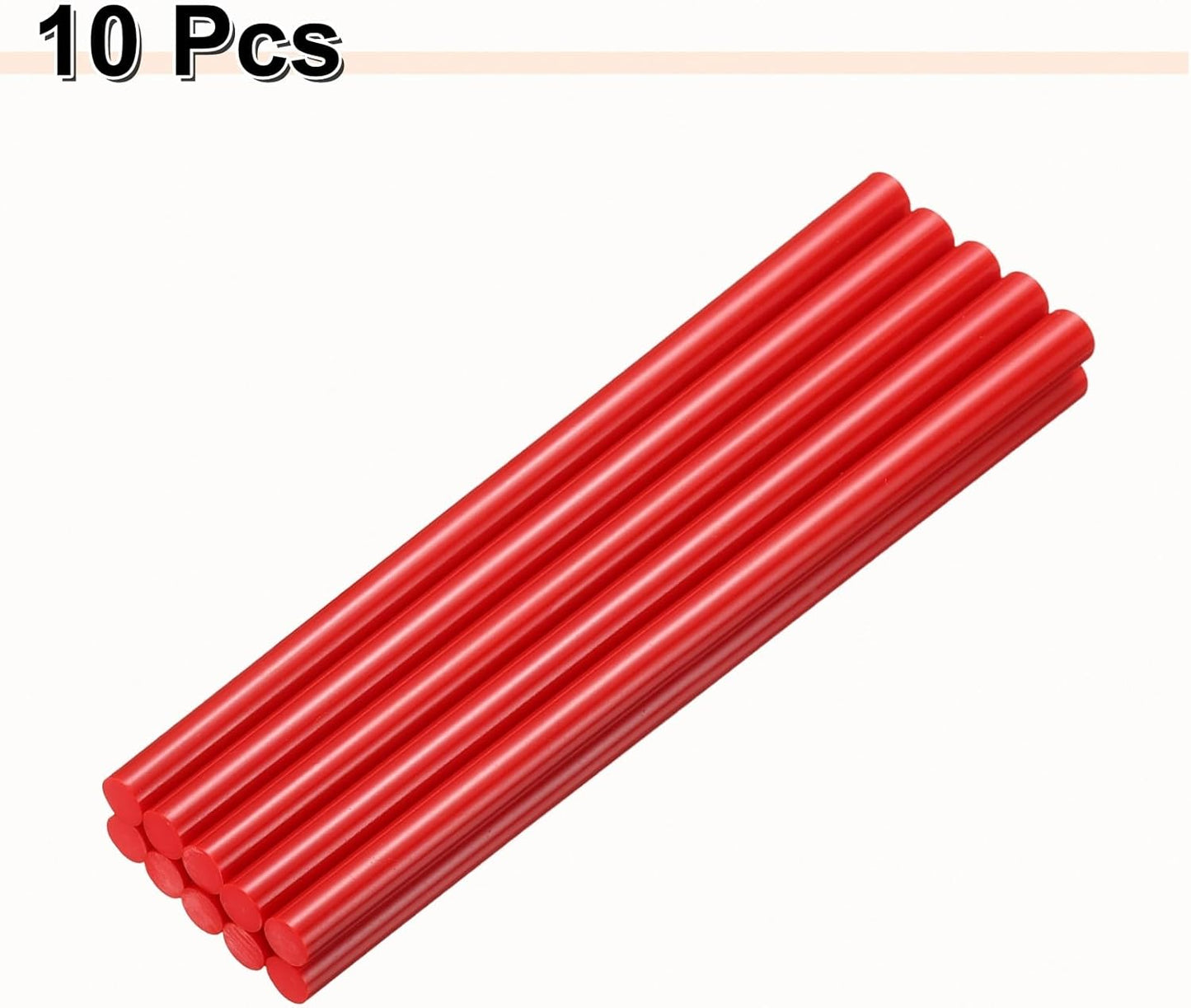HARFINGTON 10pcs Hot Glue Sticks 0.43" Dia x 9.84" Long EVA Mini Hot Melt Adhesive Glue Stick for Hot Melt Gun Wood Plastic Glass Flowers Fabrics Foam, Red