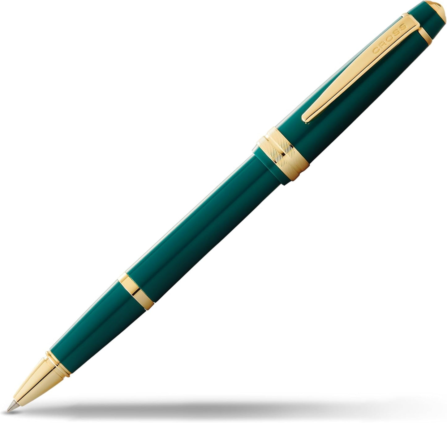 Cross Bailey Light Refillable Rollerball Pen Presented in a Everyday Gift Box - Medium Point, Black Ink, Polished Green