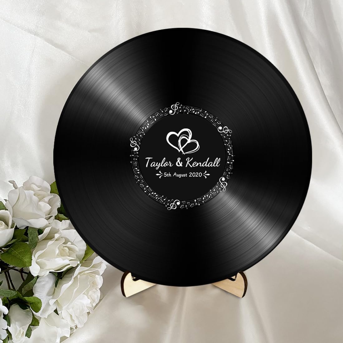 Personalized Vintage Record Guest Book Sign Custom Name Date Rustic Wedding Guest Book Alternative Unique Guest Book for Wedding Anniversary (Style 8)