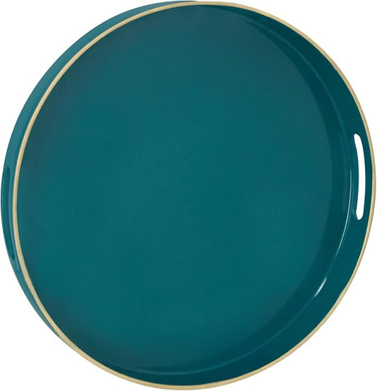 MAONAME 13" Round Tray, Teal Serving Trays by MAONAME