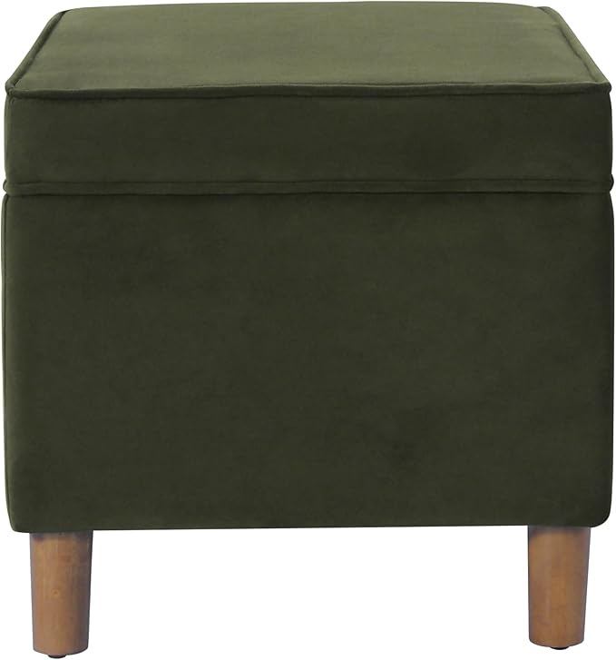 HomePop - Dinah 24" Storage Ottoman- Loden Green Velvet - Image 6
