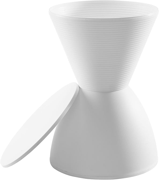 Modway Haste Contemporary Modern Hourglass Accent Stool in White - Image 4