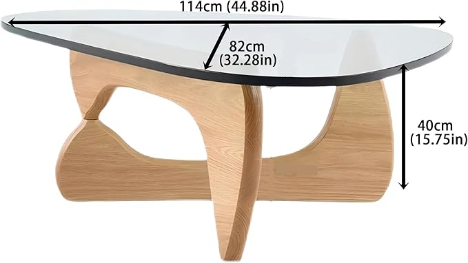 EASYSOUL Modern Glass Coffee Table, 32.68W x 22.44L x 15.75H in, Abstract Round - Image 2