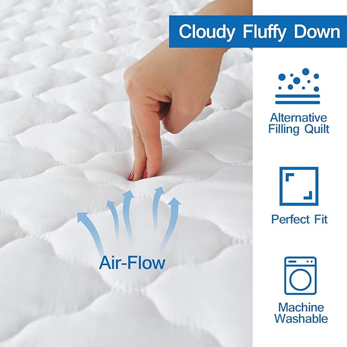 Twin XL Mattress Pad for College Dorm Room Essentials, Waterproof Hospital Bed - Image 3
