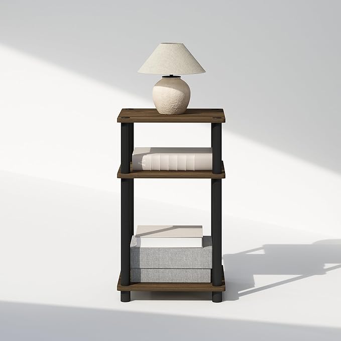 Furinno Just 3-Tier Turn-N-Tube Open Storage Nightstand, Plastic Poles - Image 5