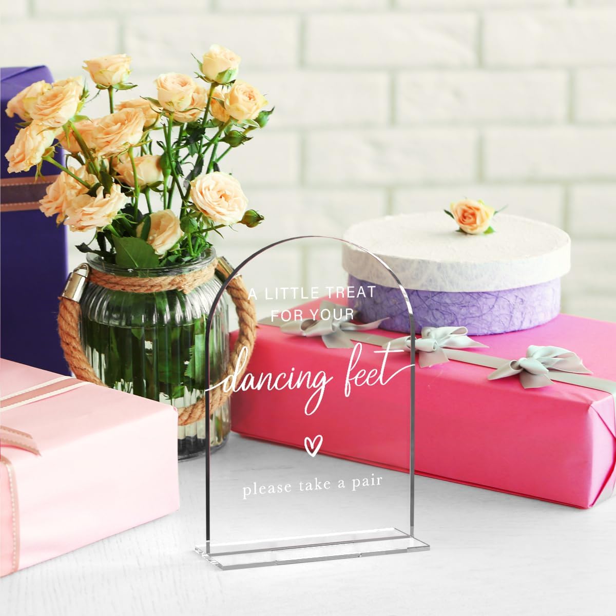Acrylic Wedding Sign Wedding Signs for Ceremony A Little Treat for Your Dancing Feet Sign for Wedding Modern Calligraphy Arch Acrylic Table Top Sign for Wedding Reception and Event Party Table