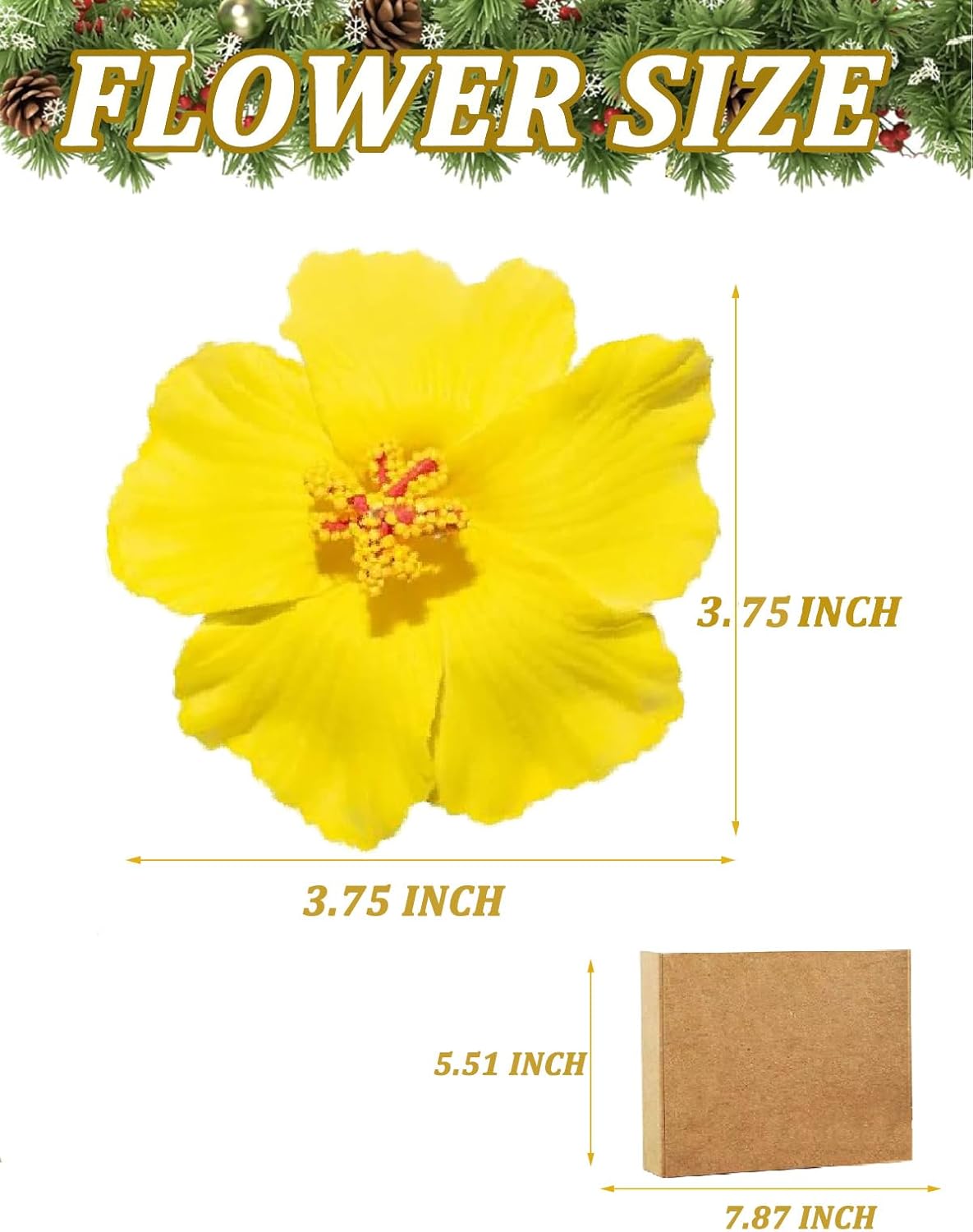 5 PCS Hawaiian Hibiscus Artificial Flowers for Christmas Tree Wreath DIY Ornaments 3.74 Inch Faux Flower for Wreath Garland New Year Party Wedding Home Party (5, Red Orange White Blue Green)