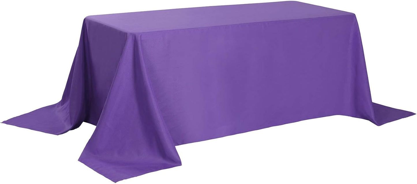 Rectangle Tablecloth 90x156 inch Washable Polyester Fabric Table Cloth for Wedding Party Dining Banquet Decoration（90x156,Purple）