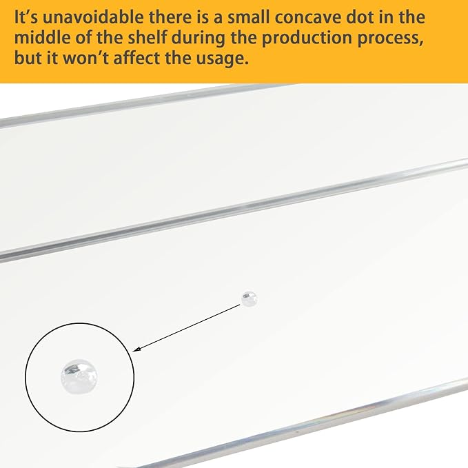 Weiai Clear Acrylic Shelves 12 Inch, Floating Wall Mounted Shelf - Image 6