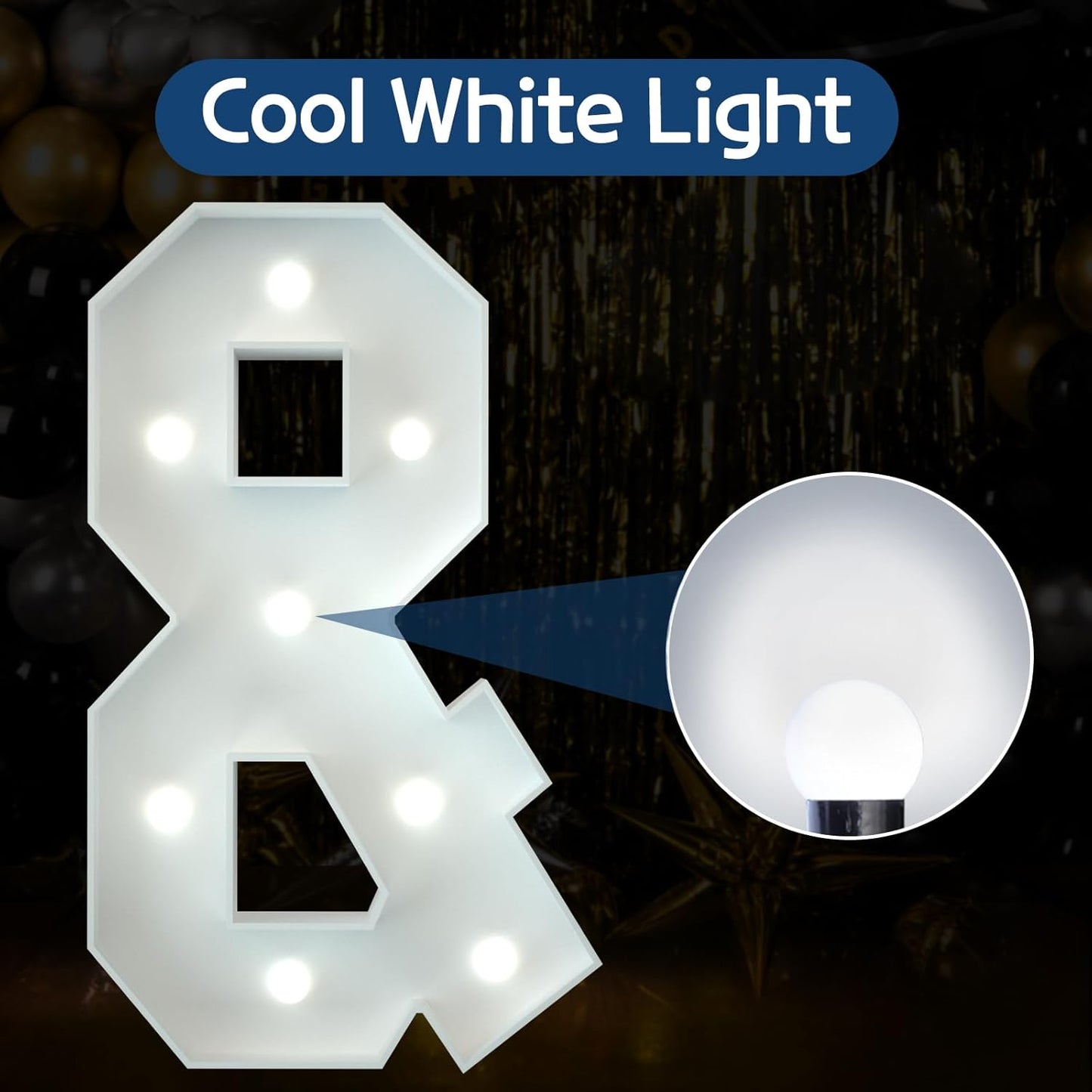 Marquee Letters 3 Feet Tall Large Light Up Letters Baby Shower Decorations Wedding Engagement Proposal White Party Decorations Mr and Mrs Sign Big Cardboard Backdrop &