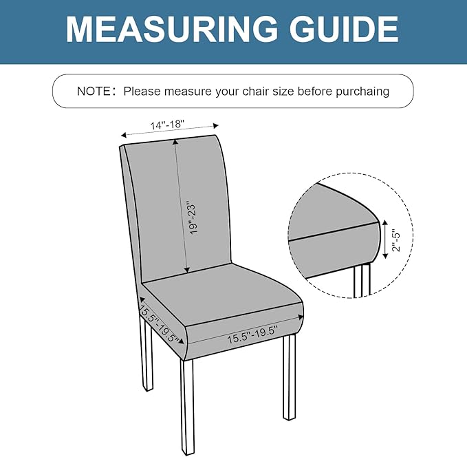 Genina Waterproof Chair Covers for Dining Room 6 Pack, Dining Chair Cover - Image 4