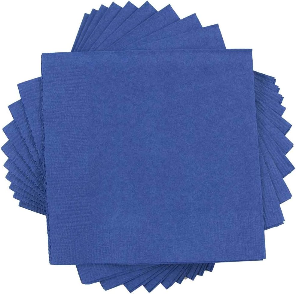 JAM PAPER Medium Lunch Napkins - 6 1/2 x 6 1/2 - Blue - 50/Pack
