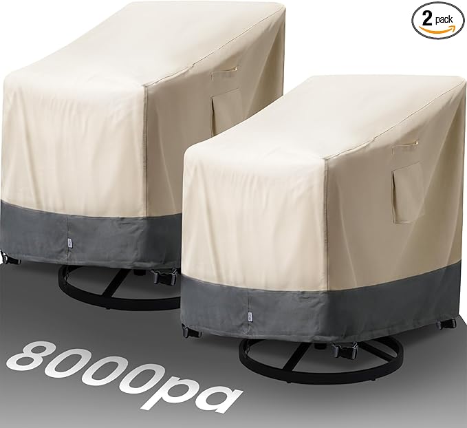 Extra Heavy Duty Patio Chair Covers Waterproof, 2 Pack Patio Furniture Covers by Kikcoin
