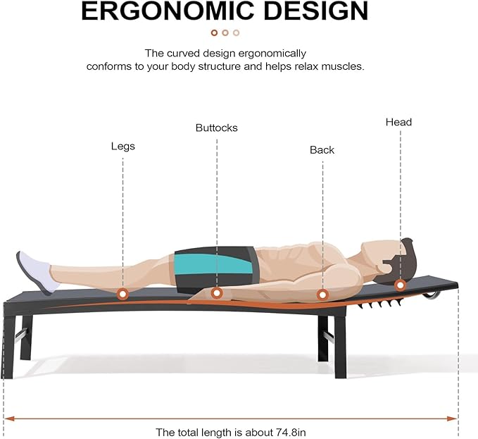 Crestlive Products Chaise Lounge Chair Outdoor Set of 2, Adjustable 5 Positions - Image 4