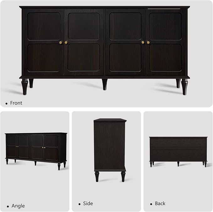 ARTPOWER 58'' Mid-Century Modern Buffet Storage Cabinet - Image 2