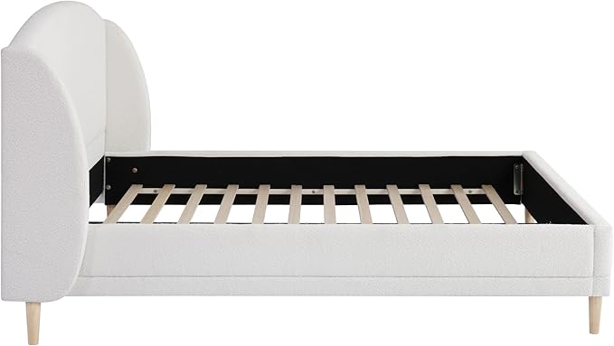 Christopher Knight Home Hazel Queen Size Bed Frame, Upholstered Platform Bed - Image 6