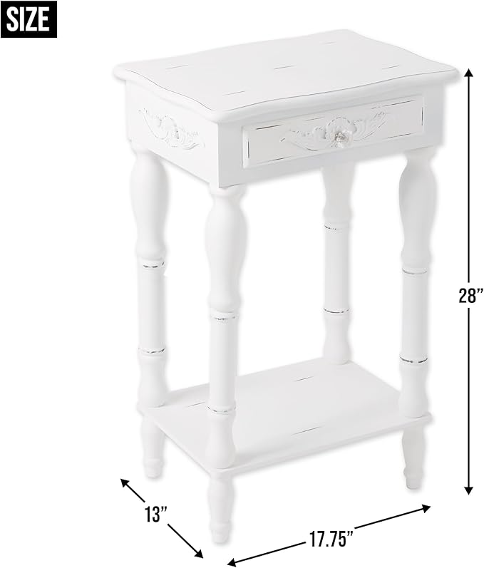 Sunshine Megastore Carved White Side Table - Image 3
