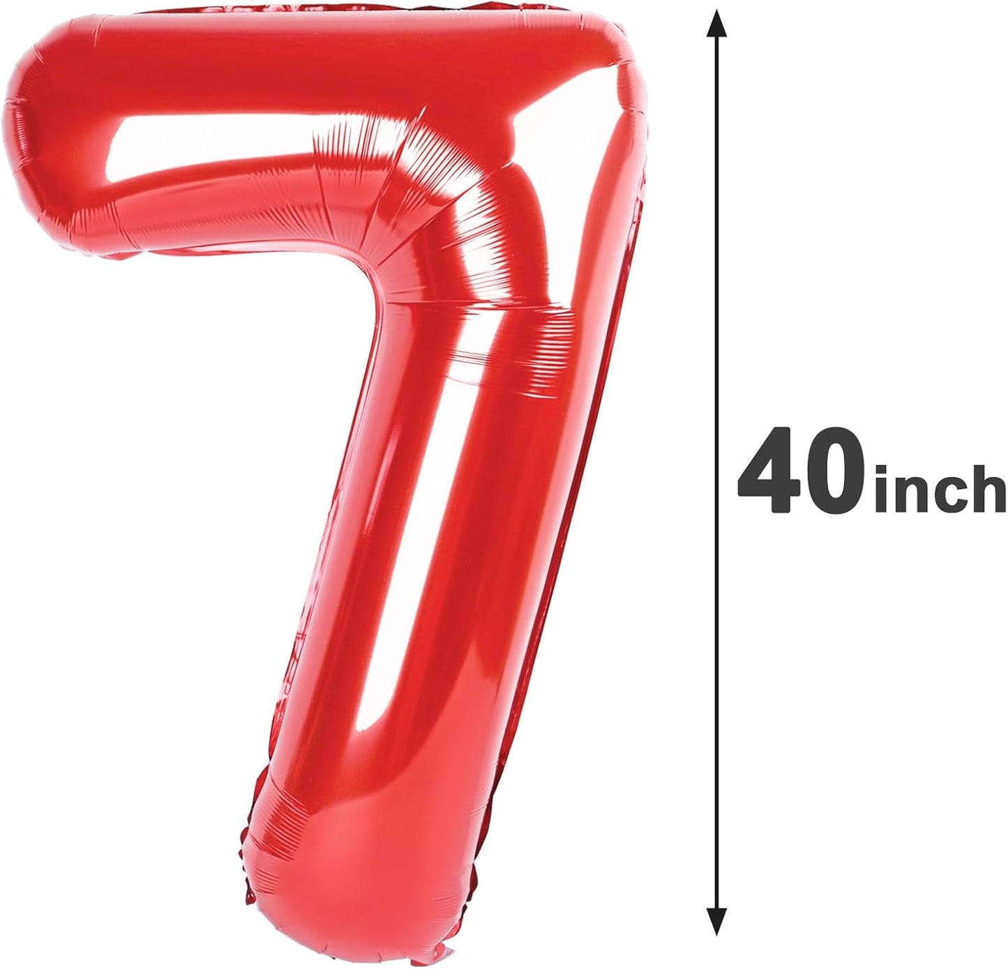 Number Balloon 40 Inch Red 7 Balloon, Red 7 Seven 7th Balloon Number Party Decorations, Number 7 17 27 37 70 77 Balloons Birthday Supplies