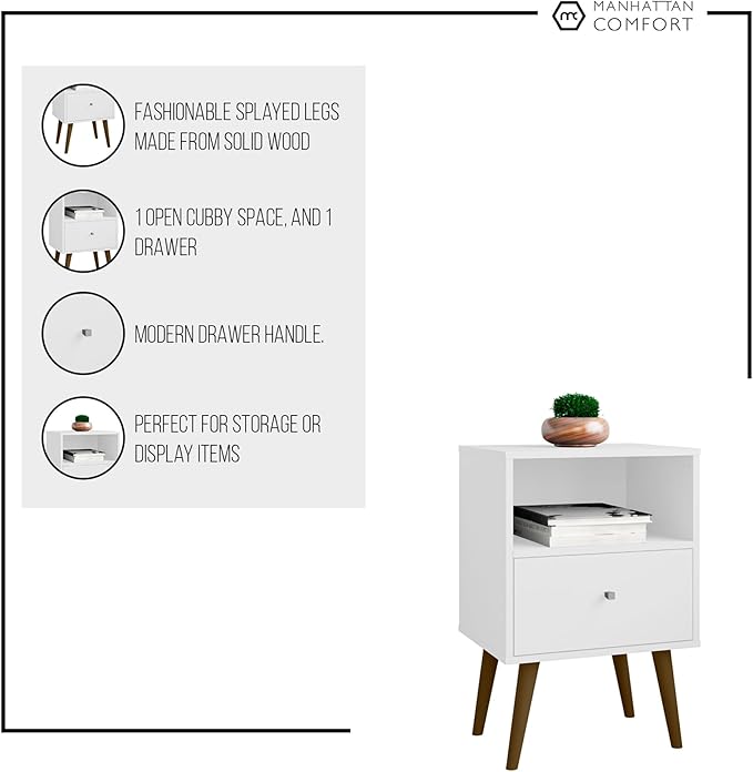 Manhattan Comfort Liberty Mid Century Modern Nightstand - Image 7