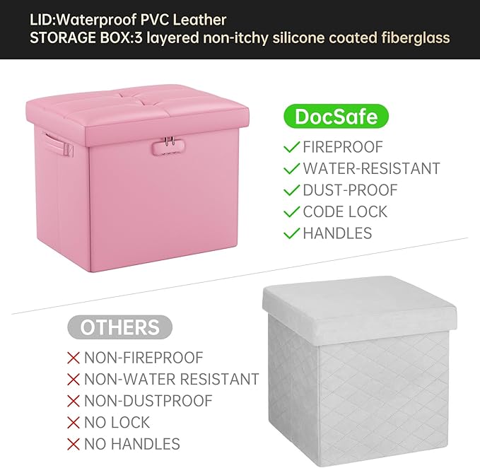 DocSafe Storage Ottoman Foot Rest Stool - Image 9