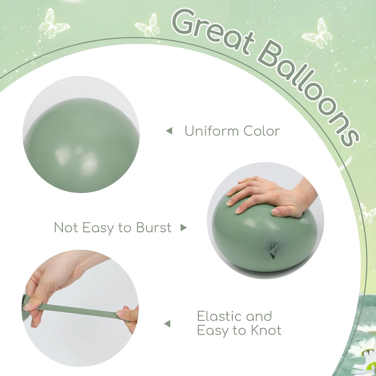 60pcs Sage Green Balloons 12inch with Sage Green Nude Sand White Balloons for Neutral Bridal Baby Shower Wedding Birthday Engagement Party Decorations