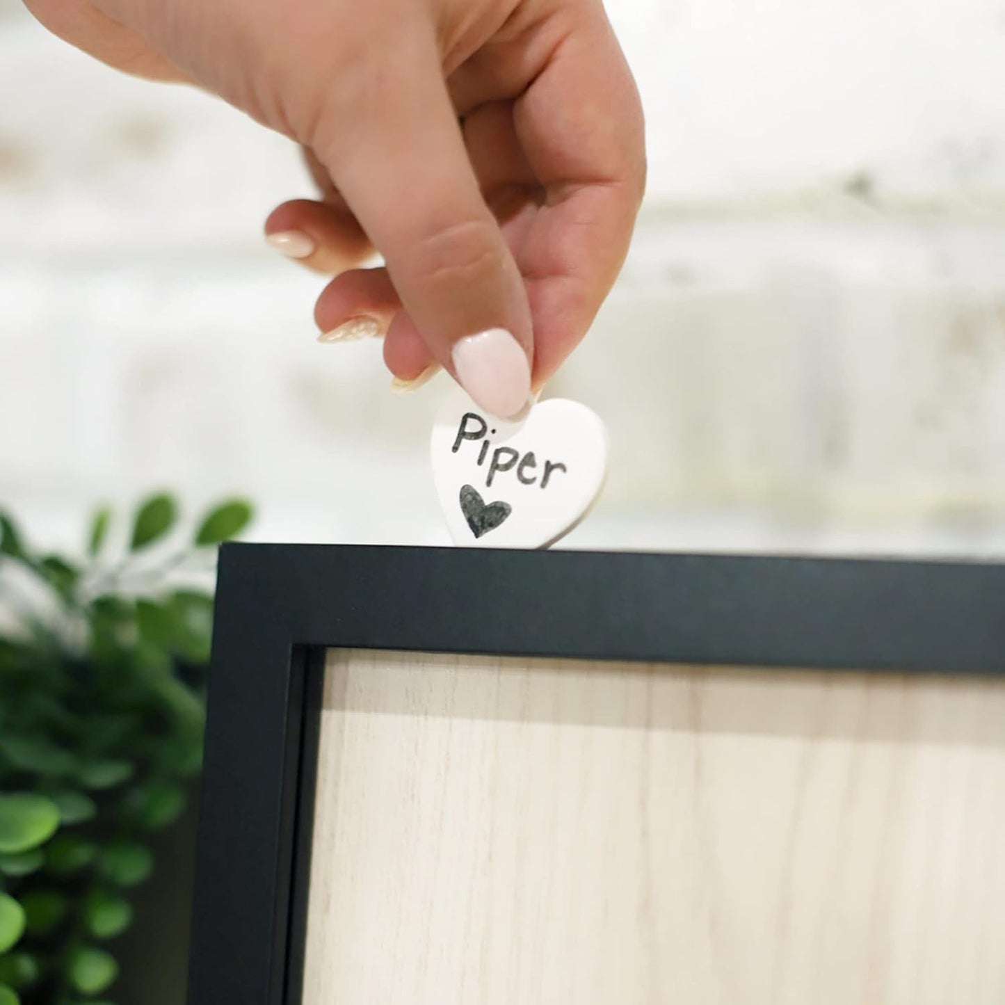 Wedding Guest Book Alternative, Registry Item,12x16 Picture Frame, 70 Pcs Welcome Sign, Gift, White Hearts, Baby Shower Registry, Anniversary, Funeral, Memories (Black)