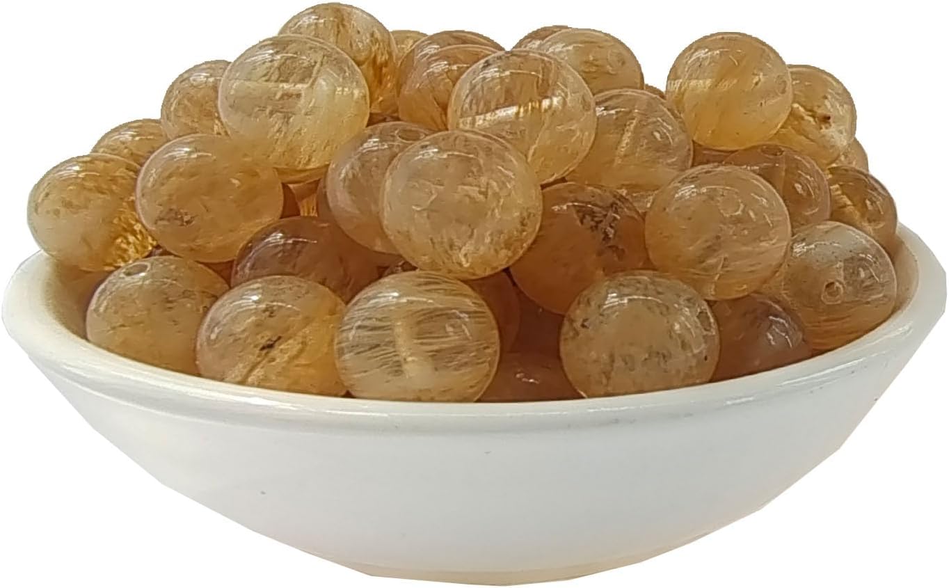 Stone Beads 6mm 140pcs Tea Watermelon Quartz Beads Round Loose Gemstones Beads for Bracelet Necklace Jewelry Making (6mm, 60623 Tea Watermelon Quartz)