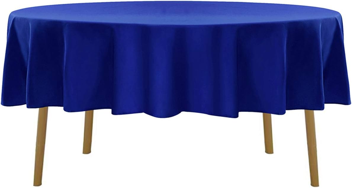70 inch Round Tablecloth Washable Polyester Table Cloth Decorative Table Cover for Wedding Party Dining Banquet（70 inch,Roya Blue）