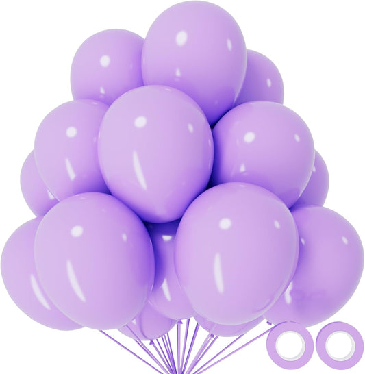110pcs Pastel Purple Balloon 12 Inch, Pastel Purple Latex Balloons for Birthday Party Baby Shower Wedding(with 2 Ribbons).