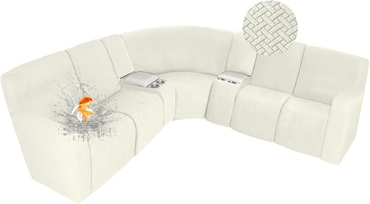 ALIECOM 100% Waterproof Recliner Sectional Couch Covers L Shape Stretch Corner by ALIECOM