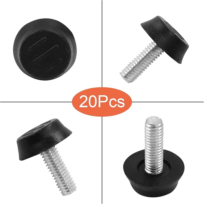 20Pcs 1/4" Thread Adjustable Furniture Levelers, M6 Stainless Steel Screw in - Image 3