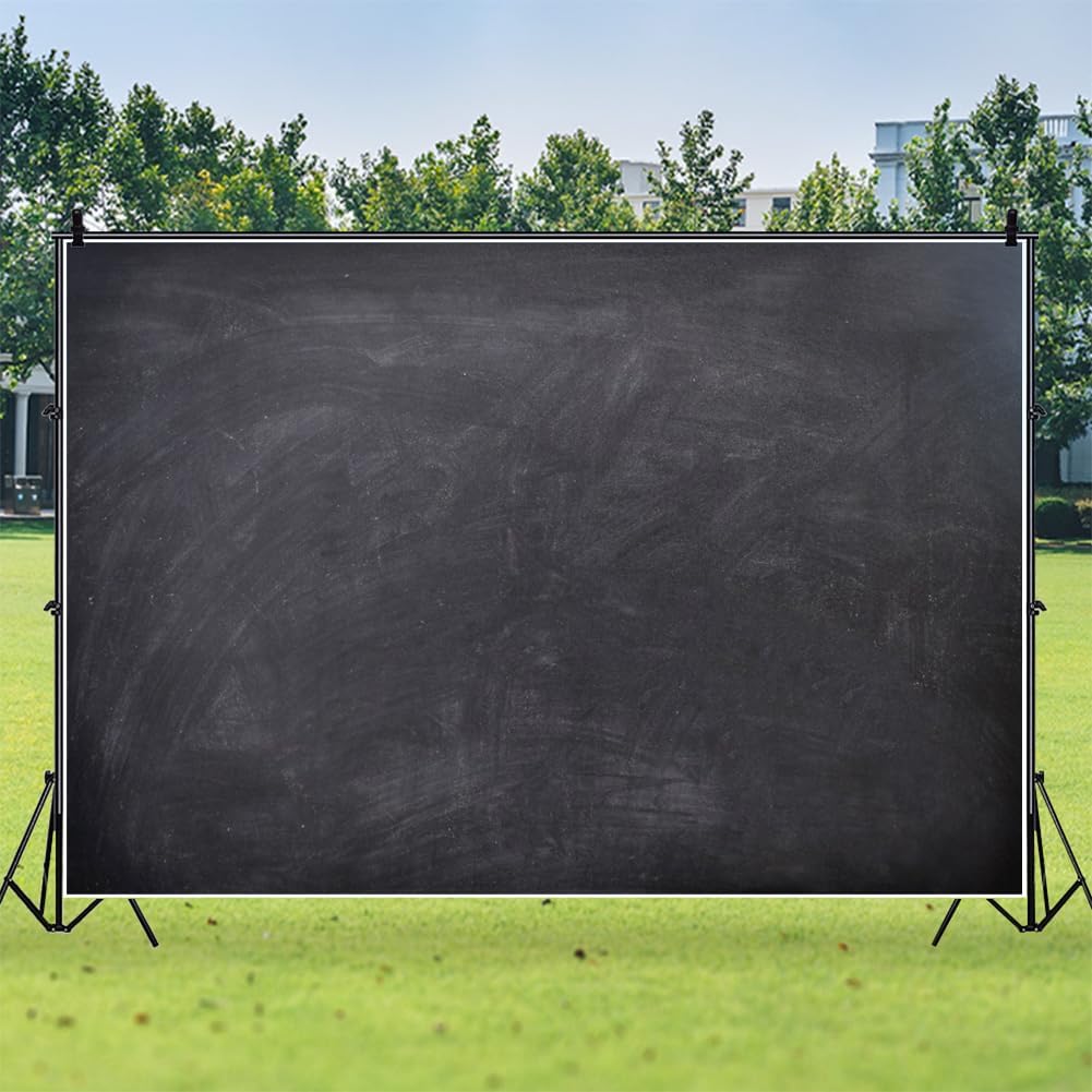 Renaiss 10x8ft Blank Blackboard Backdrop for Photoshoot Man Woman Portrait DIY Chalkboard Photography Background Back To School Banner School Season Photo Booth Props Wedding Teachers` Day Party Decor