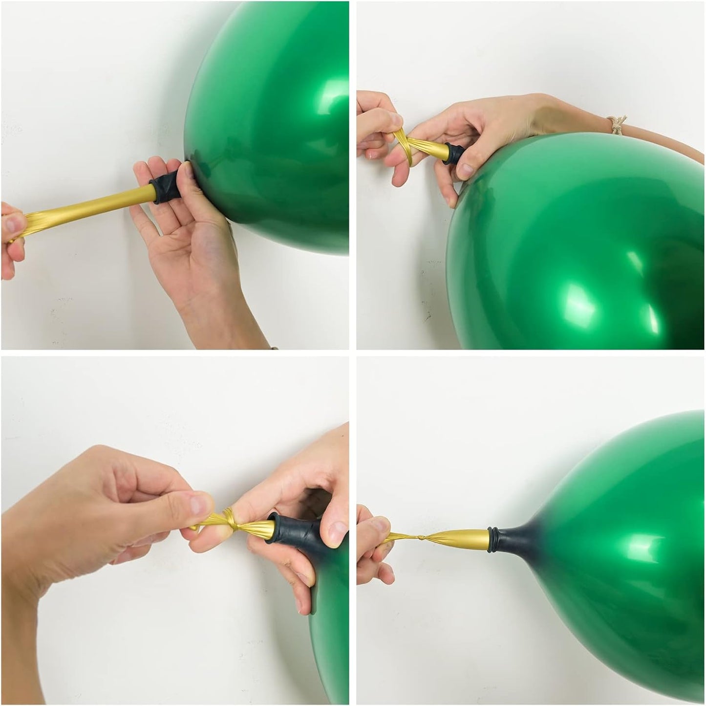 Chrome Green Balloons 12 Inch, Double Stuffed Metallic Dark Green Balloons, Shiny Thick Chrome Metallic Dark Green Latex Helium Balloon for Birthday Wedding Graduation Party Decoration Supplies