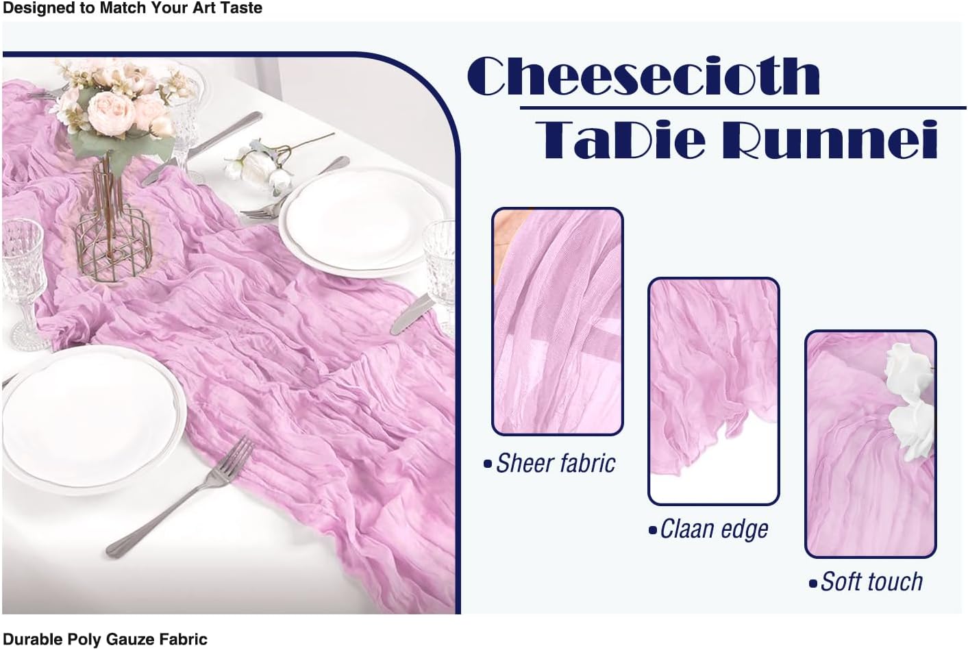 20 Pack Light Pink Cheesecloth Table Runner 17x108 Inch Boho Wrinkled Sheer Gauze Cheese Cloth Table Runner Bulk Decor for Wedding, Bridal Shower, Birthday Party