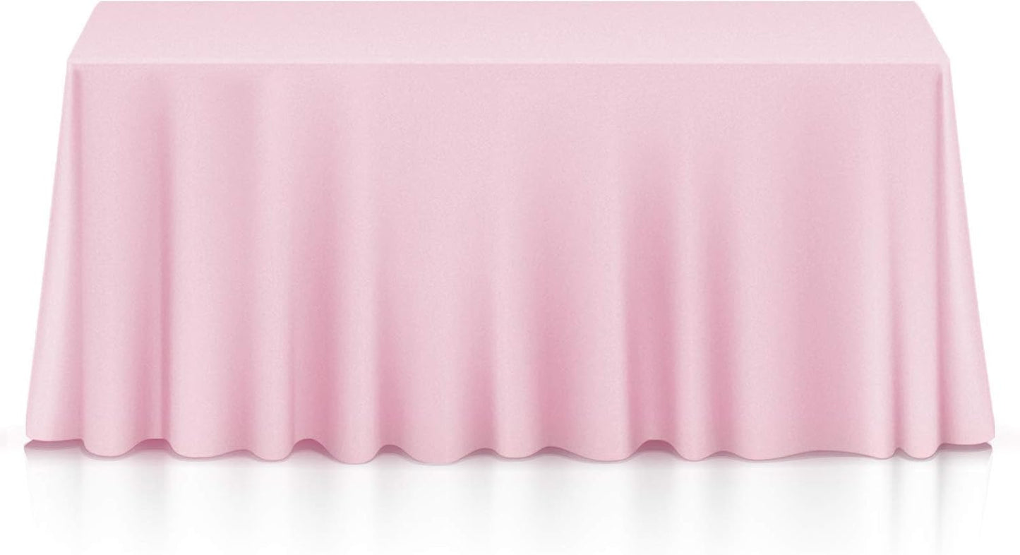 Lann's Linens - 10 Premium 90" x 156" Tablecloths for Wedding/Banquet/Restaurant - Rectangular Polyester Fabric Table Cloths - Pink