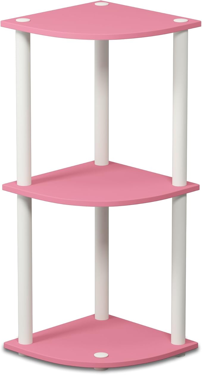 Furinno TURN-N-TUBE Corner Shelf, 3-Tier Corner Bookshelf, Display Storage - Image 7