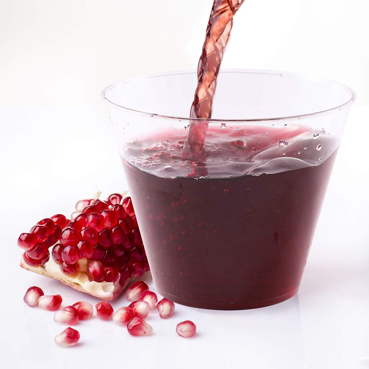 JOLLY CHEF 9 oz Clear Disposable Plastic Cups, 50 Pack Disposable Cups for Wedding,Thanksgiving, Christmas Party